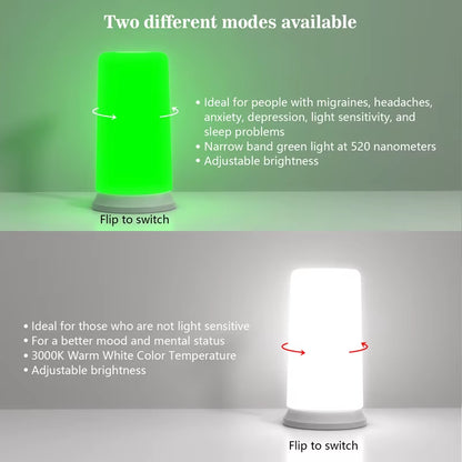 Sleep Aid Device for Insomia Green Light Therapy for Anxiety Relaxation Sunlight Lamp for Seasonal Mood Adjustable Brightness