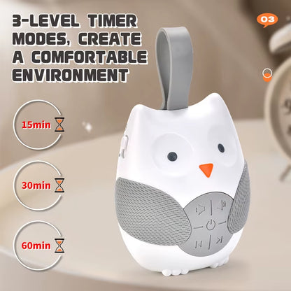 Newborn Owl White Noise Machine Aid Baby Sleeping Monitors Speaker Music Player for Appeasing Crying Child 0-3 Y Music Player