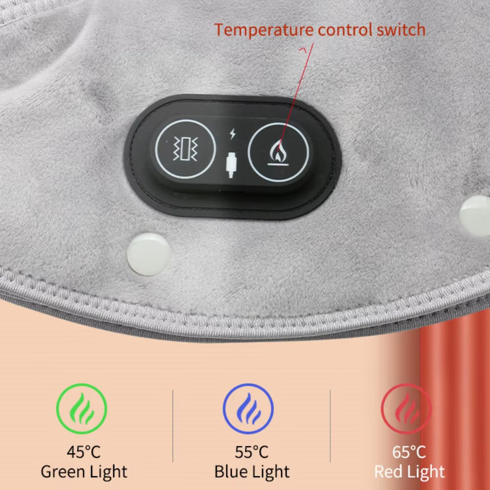 Electric Shoulder Neck Vibrating Massager Wrap Thermal Shoulder Back Warmer Heated Scarf USB Cervical Brace Pads Relief Fatigue