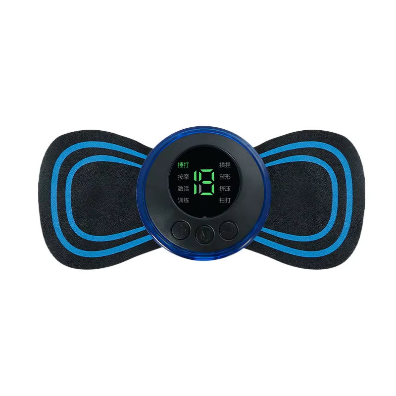 Neck Massager Lcd Display EMS Electric Cervical Massage Patch Low Frequency Pulse Muscle Stimulator Pads Pain Relief Relaxation