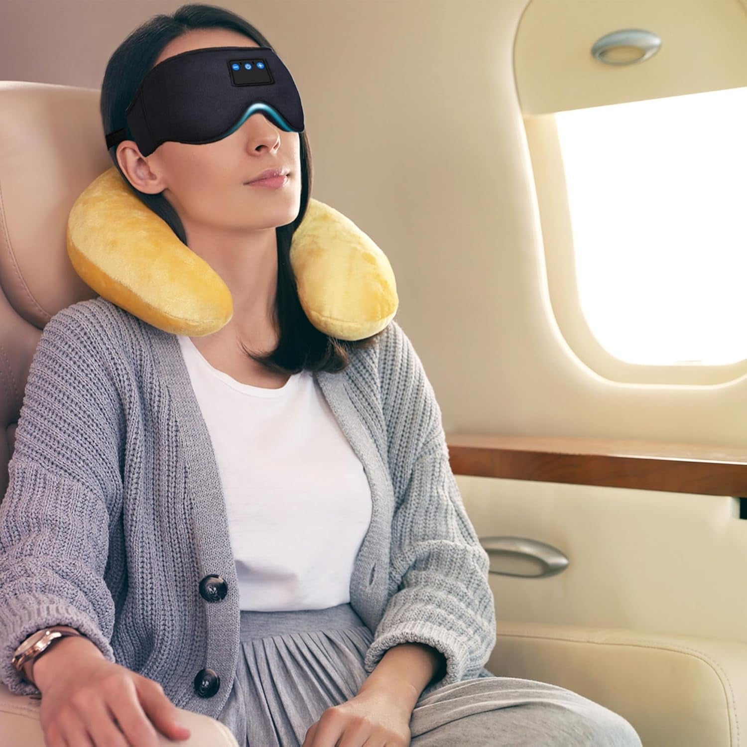 3D Sleep Eye Mask with Memory Foam, Wireless Bluetooth Speaker, Voice Call, Adjustable Strap, 10-Hour Playtime, USB C Charging – Ideal Alternative Sleep Headphones for Travel and Relaxation