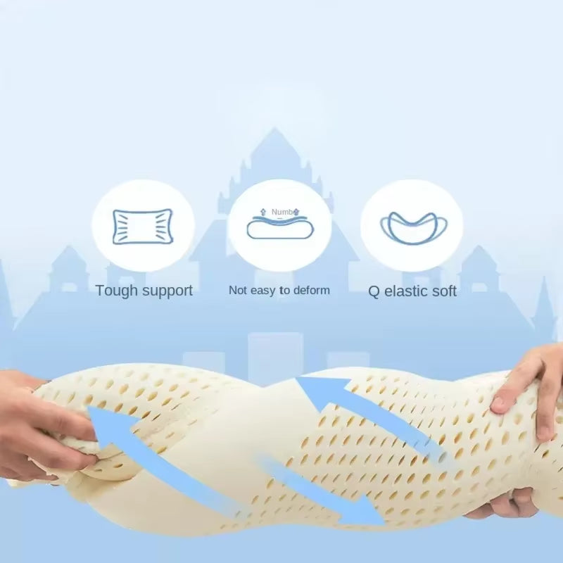 Ice Coolingtechnology Thai Natural Latex Pillow Slow Rebound Health Care Memory Foam Pillow Orthopedic Pillow Neck Protector 1PC