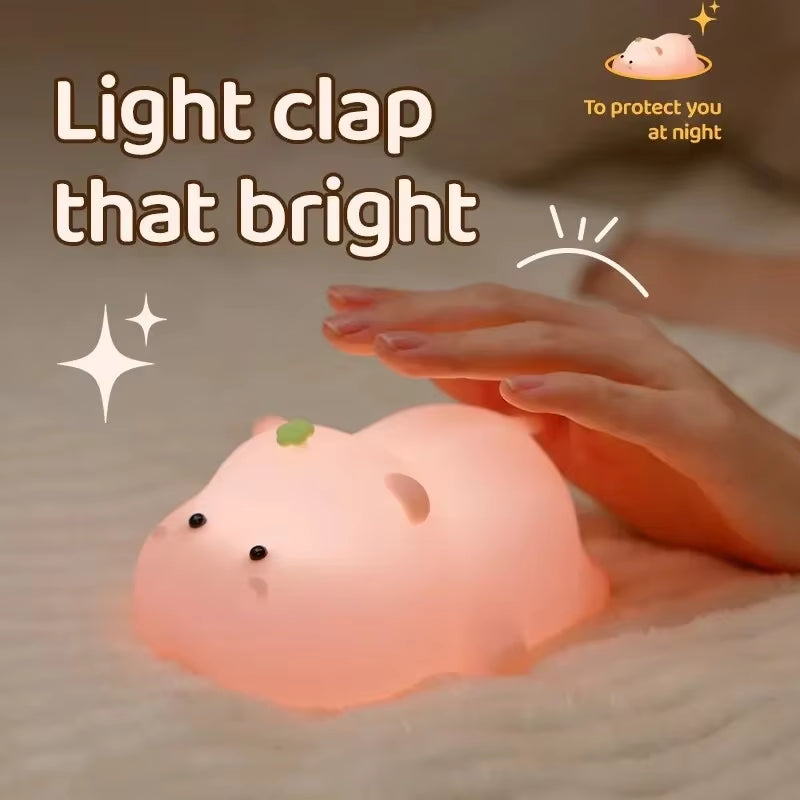 LED Night Light for Kids Squishy Novelty Lamp 3 Level Dimmable Nursery Nightlight for Breastfeeding Toddler Baby Home Decor