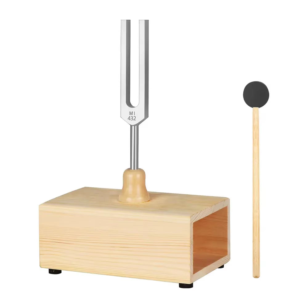 432Hz / 528Hz Chakra Tuning Forks with Resonant Box and Mallet Perfect for Sound Therapy Yoga Meditation and Relaxation