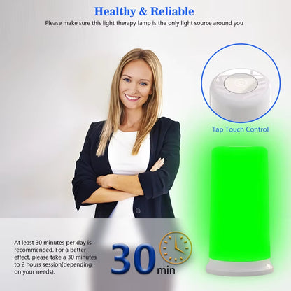 Sleep Aid Device for Insomia Green Light Therapy for Anxiety Relaxation Sunlight Lamp for Seasonal Mood Adjustable Brightness