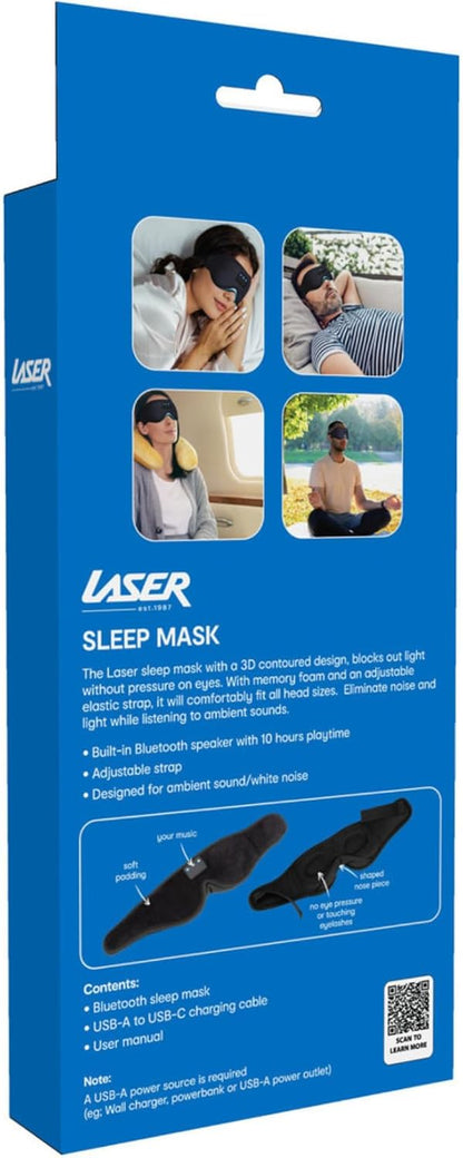 3D Sleep Eye Mask with Memory Foam, Wireless Bluetooth Speaker, Voice Call, Adjustable Strap, 10-Hour Playtime, USB C Charging – Ideal Alternative Sleep Headphones for Travel and Relaxation