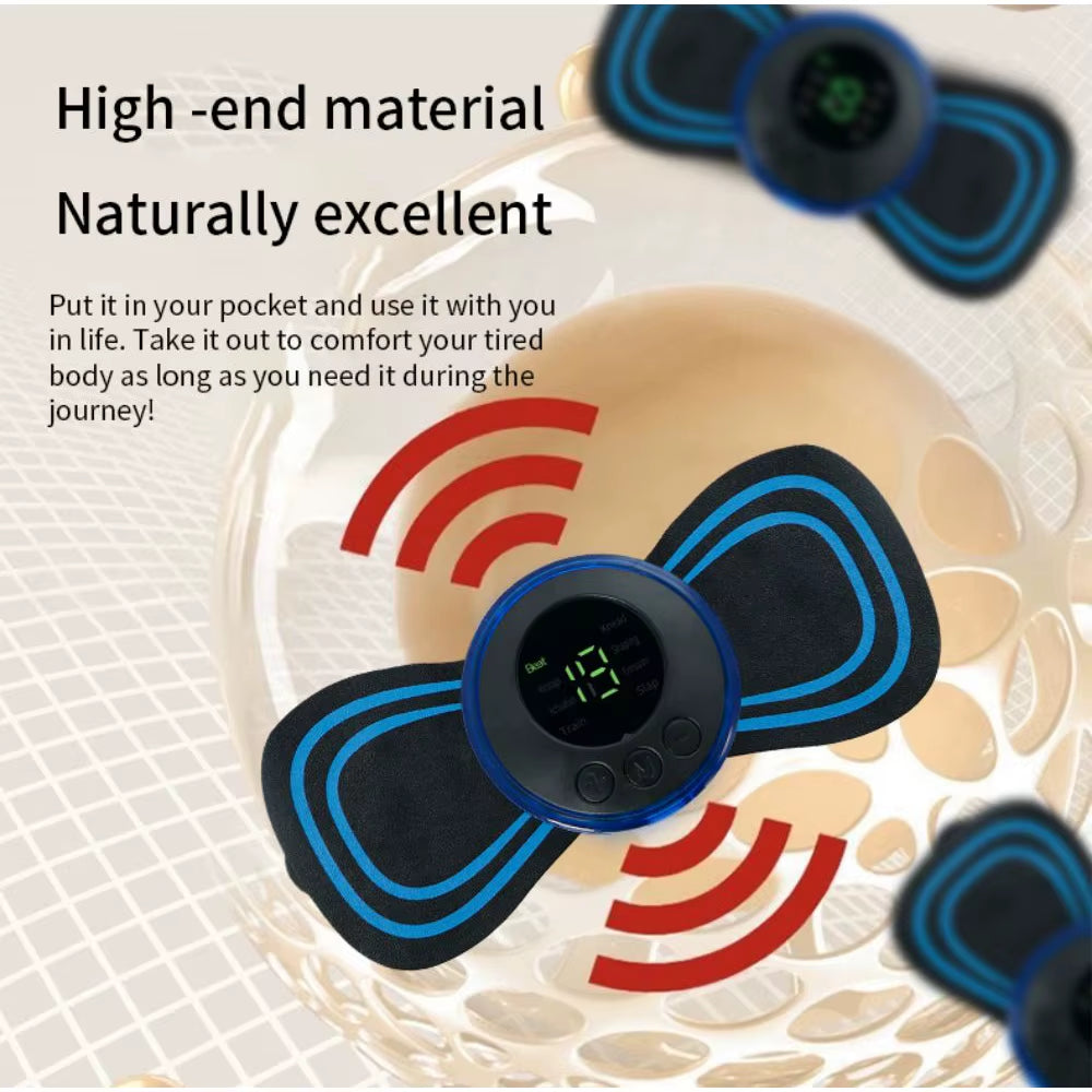 Neck Massager Lcd Display EMS Electric Cervical Massage Patch Low Frequency Pulse Muscle Stimulator Pads Pain Relief Relaxation