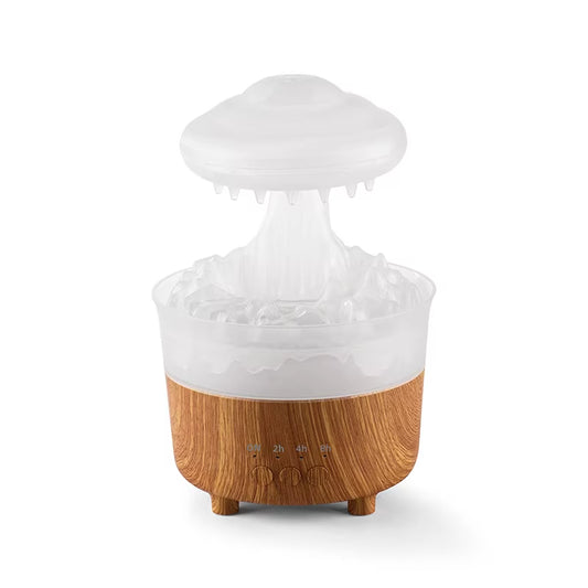 USB Rain Air Humidifier Electric Aroma Diffuser Rain Cloud Smell Desktop Relax Water Drops Sounds Colorful Night Light Household