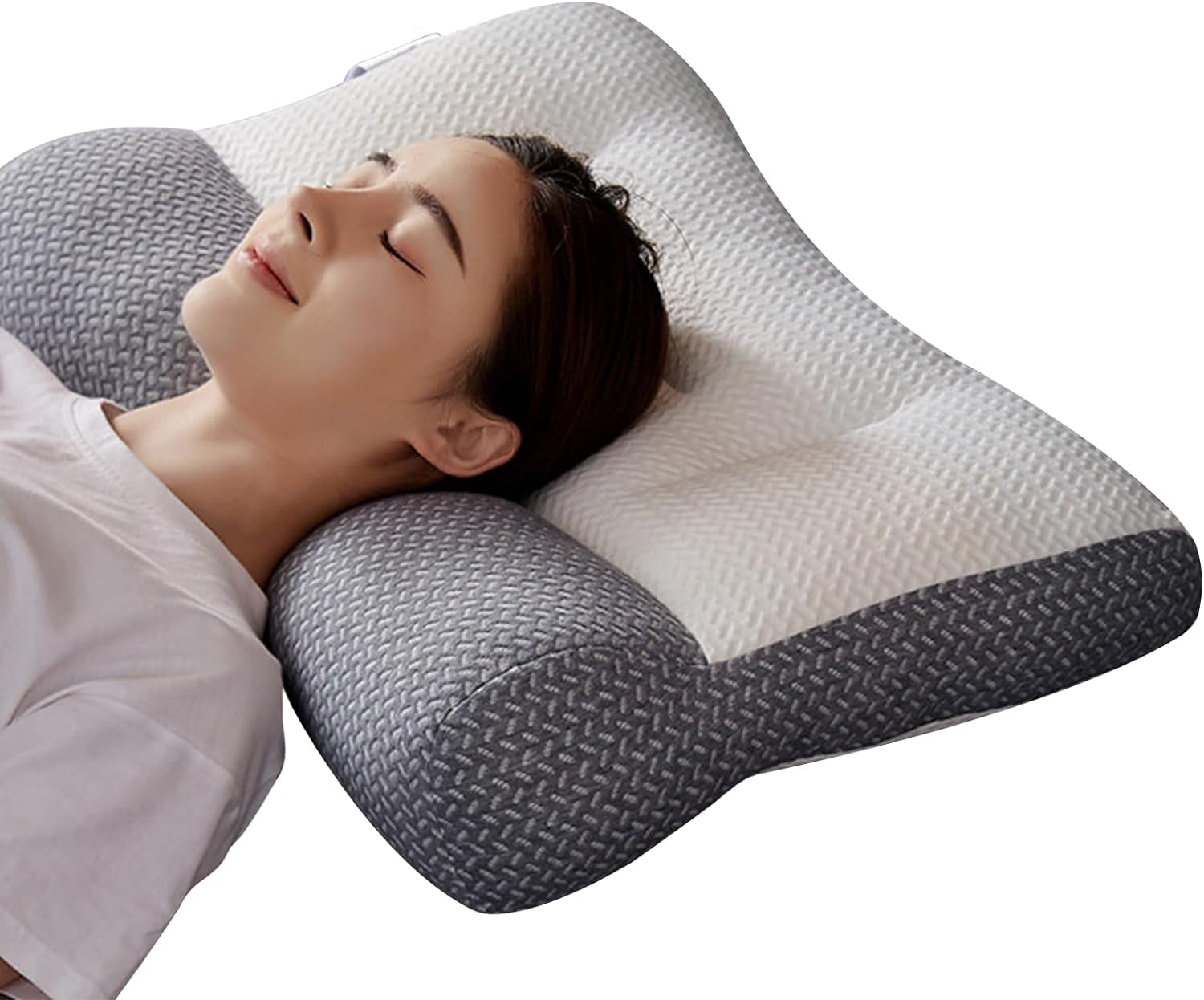 Premium Cervical Anti-Snore Pillow for Neck,Shoulder Pain Relief Ergonomic Support for Side, Back, Stomach Sleepers Contoured Design to Prevent Heavy Snoring (40 X 60Cm)