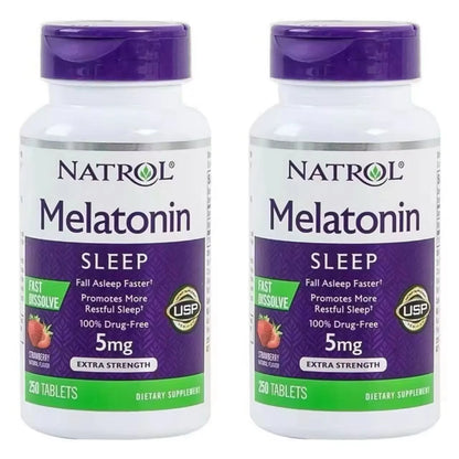 Natrol Melatonin Melatonin Melatonin 5Mg Pineal Sleep Aid Tablets Strawberry Flavour 250 Capsules