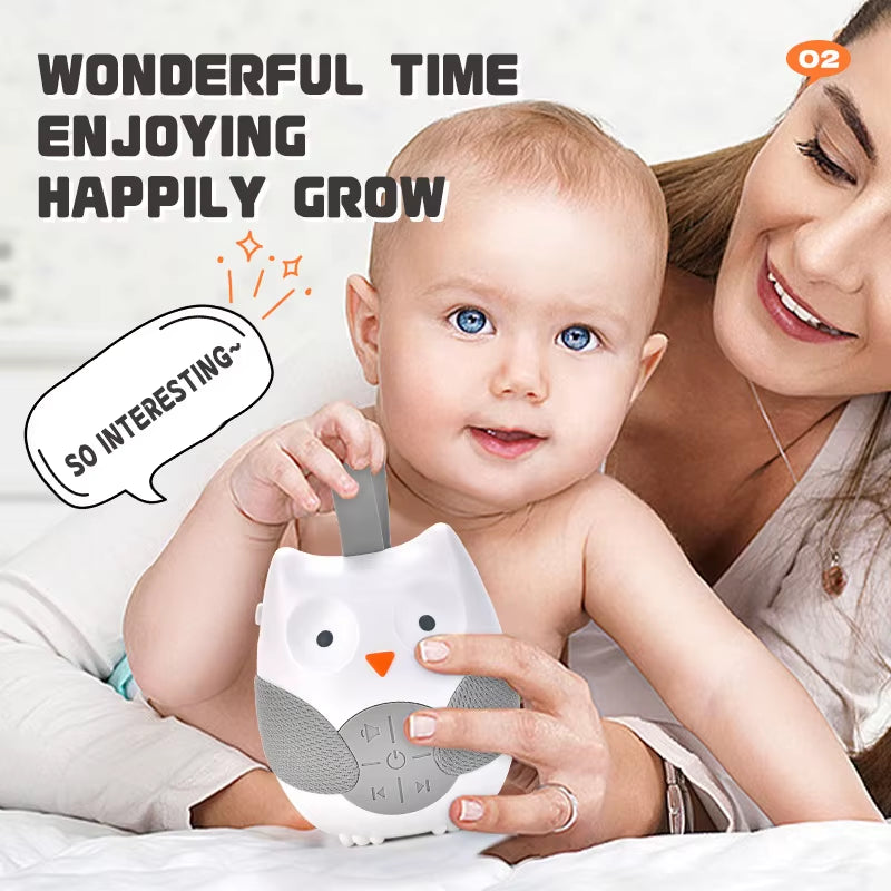 Newborn Owl White Noise Machine Aid Baby Sleeping Monitors Speaker Music Player for Appeasing Crying Child 0-3 Y Music Player