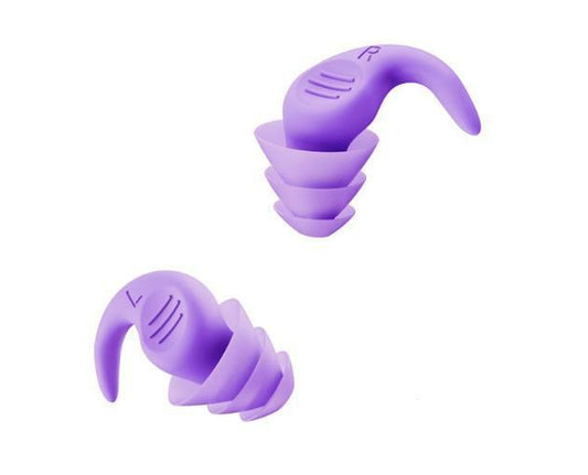 2X Soft Reusable Silicone Layers Ear Plugs Sleep Study Noise Cancelling - Purple