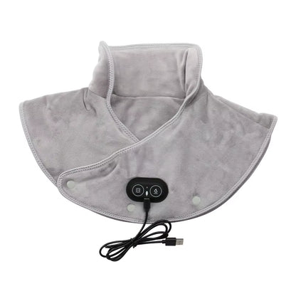 Electric Shoulder Neck Vibrating Massager Wrap Thermal Shoulder Back Warmer Heated Scarf USB Cervical Brace Pads Relief Fatigue